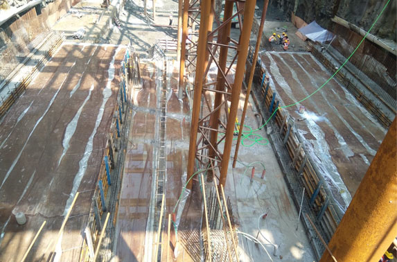 Base Slab in Grid 2-4 at Cuffe Parade Station