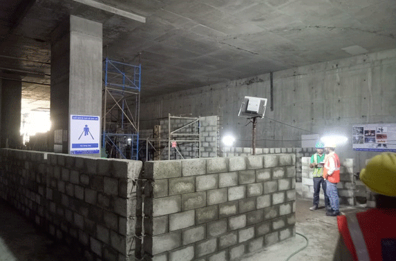 Blockwork Progress in Concourse Level at Cuffe Parade Station
