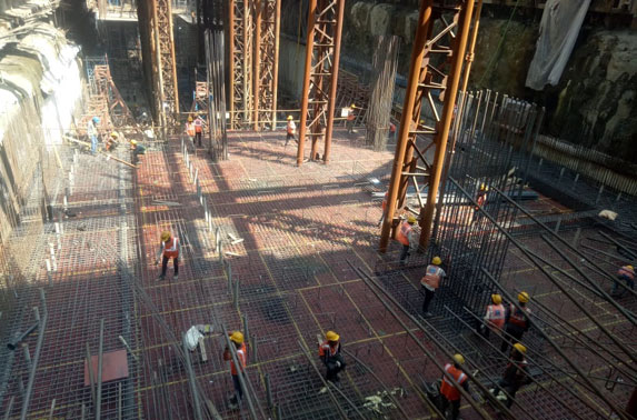Concourse Slab Progress in Grid 2-4 at Cuffe Parade Station