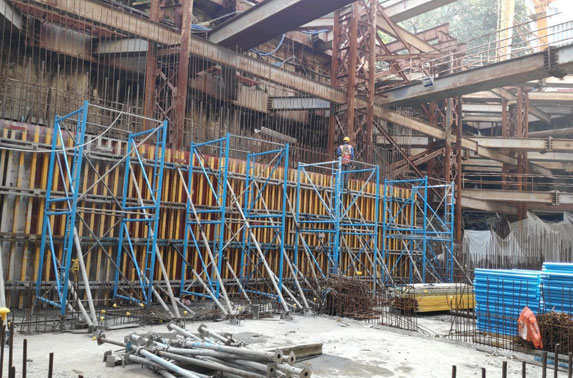 Concourse to Roof Walls Shuttering Progress at Churchgate Station