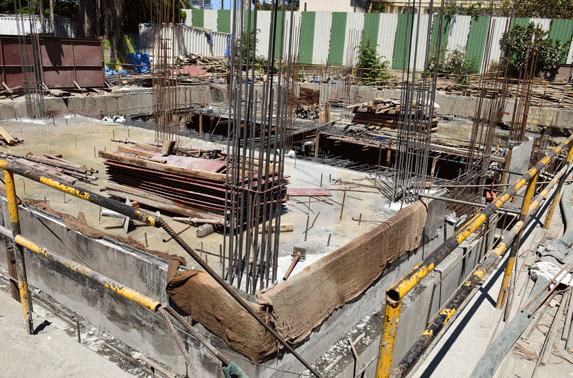 Mahalaxmi - Ancillary building column reinforcement work in progress