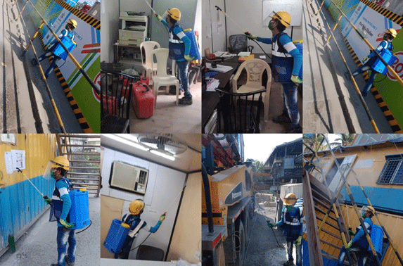 Disinfectant Spraying at Marol Naka Station area and office