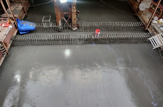 Roof Slab in Grid 10-12 after concreting at Hutatma Chowk Station