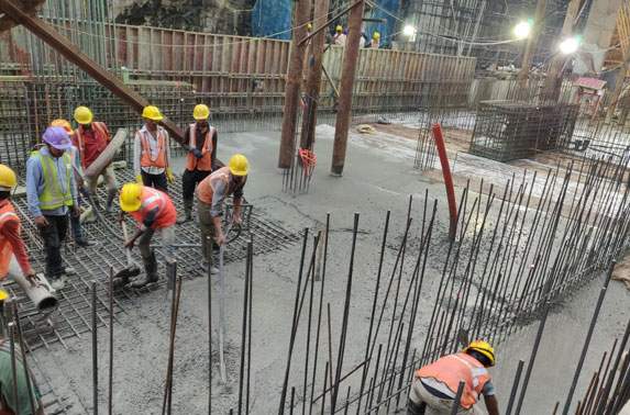 Station Chatrapati Shivaji Pour04 base slab concreting