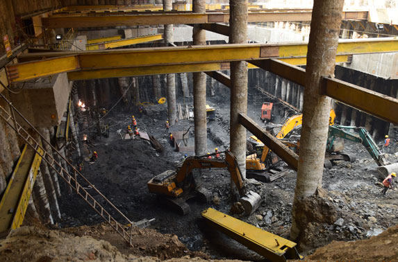 Worli - South Shaft excavation completed and earth mat work in progress